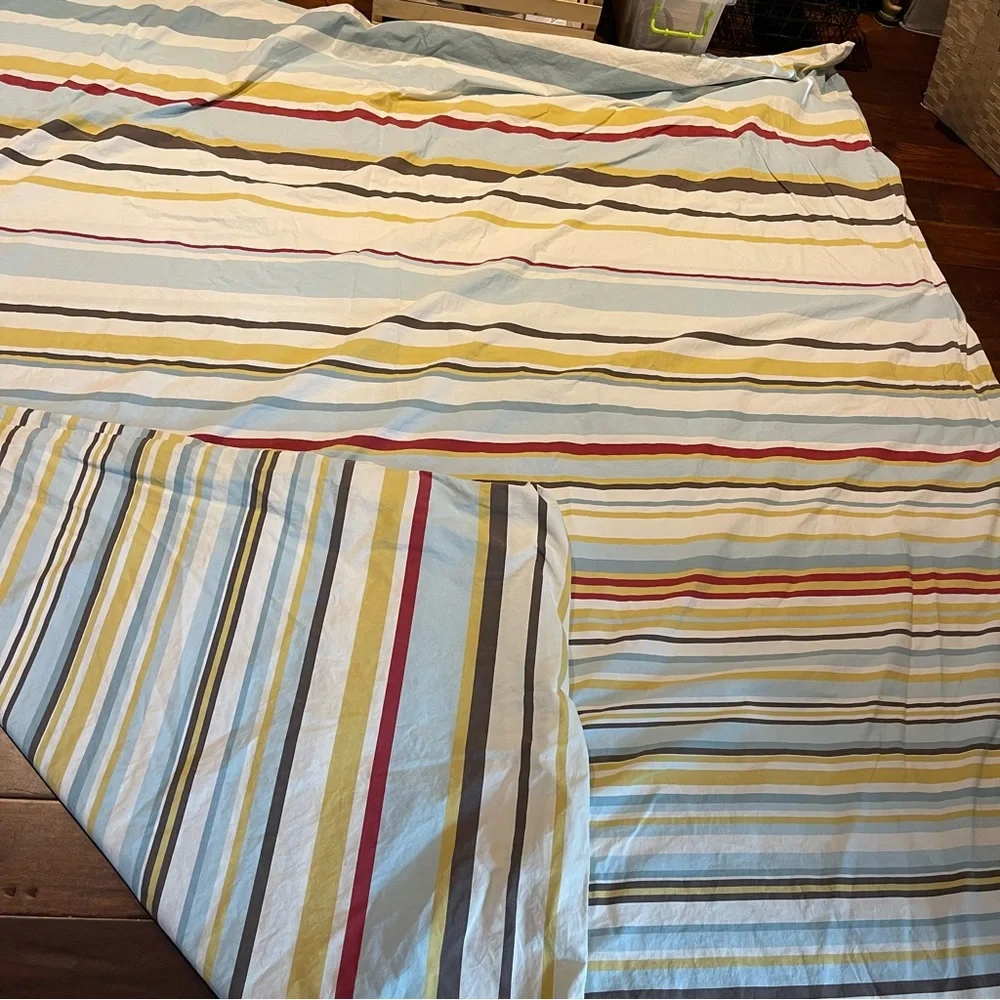 Crate & Barrel Westbrook Stripe Duvet Cover and Sham Full/Queen